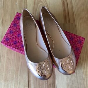 Tory Burch Reva Ballet Flats - Rose Gold (Size 8.5)